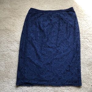 EUC navy lace pencil skirt